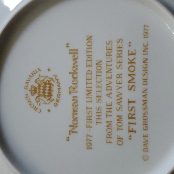 Norman Rockwell Plate 1977 Adventures Of Tom Sawyer Series “First Smoke” - Picture 3 of 4